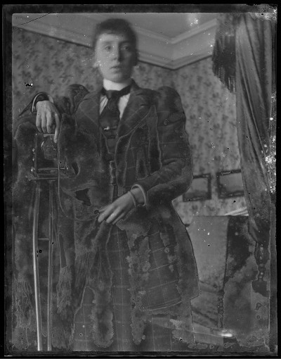 Early 'selfie' photograph of unknown woman