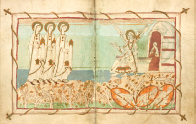 Rylands Latin Manuscript 7, Gospel Book, eleventh century, folio 75v-76r.