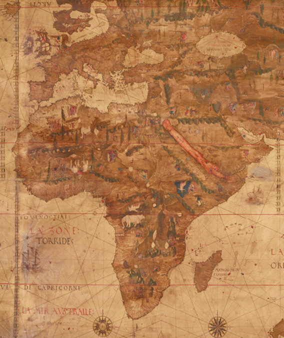 Detail of the African continent, French Manuscript 1