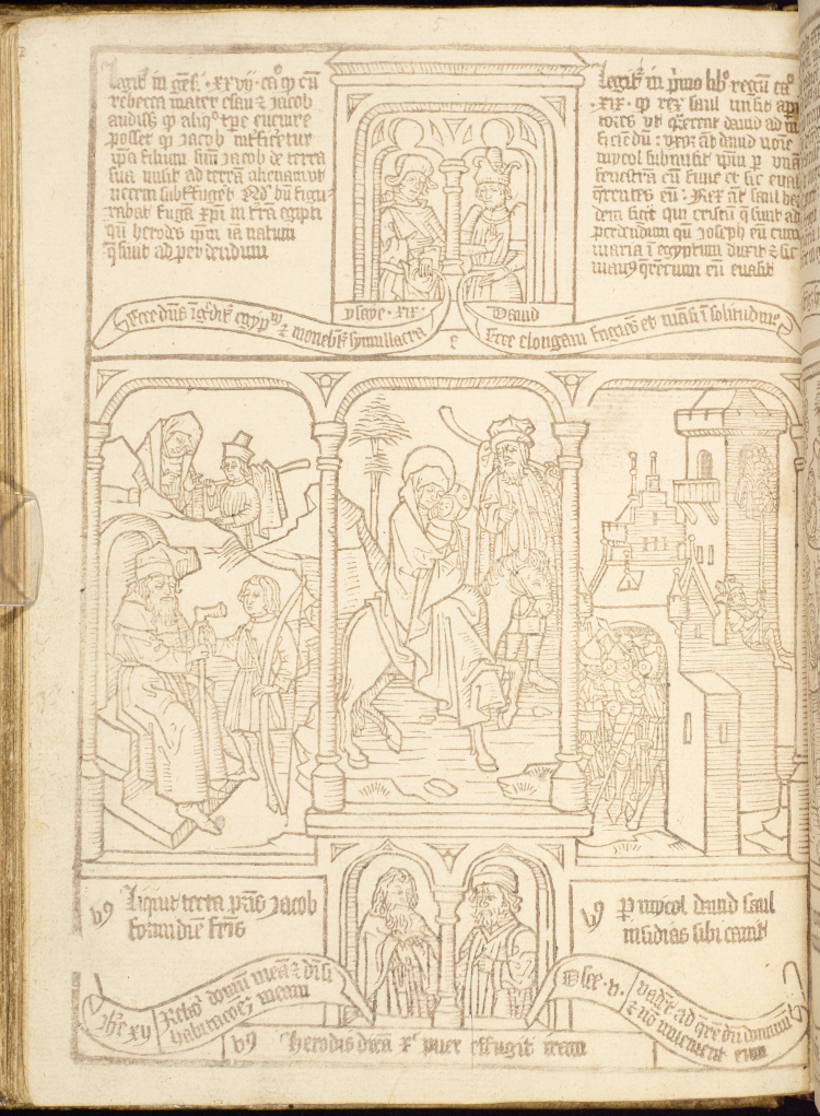 Biblia Pauperum, Netherlands, 1460s. (Image provided by and © of The John Rylands Research Institute and Library, The University of Manchester.)